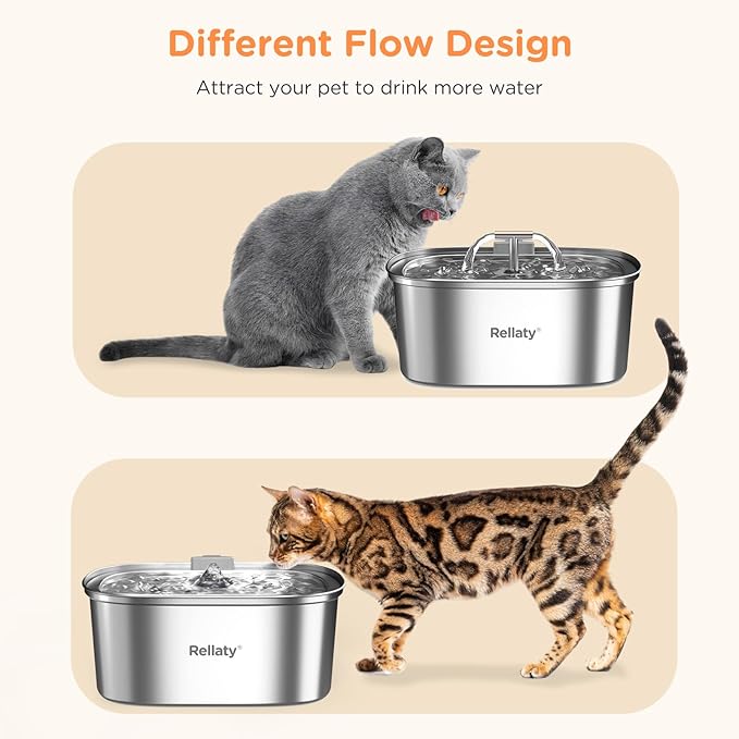 Cat Water Fountain Stainless Steel: 3.2L/108oz Pet Foundatin Water Bowl - Image 6
