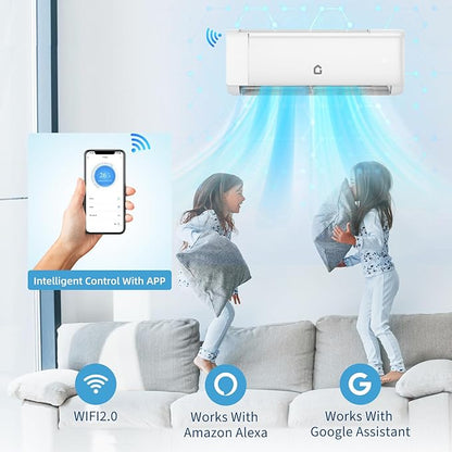 12000BTU Mini Split Air Conditioner& Heater, 21 SEER2 230V Wall-Mounted - Image 8