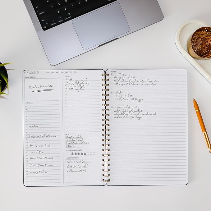 Undated Daily Planner | 8.25” x 11.75” To Do List Notebook | Work Productivity - Image 6