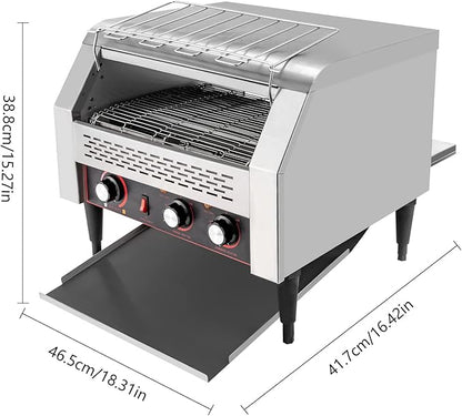 Commercial Conveyor Toaster-450 Slices/H, 2600W Stainless Steel Toasters - Image 4