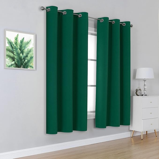 DUALIFE Hunter Green Blackout Curtains - Image 2