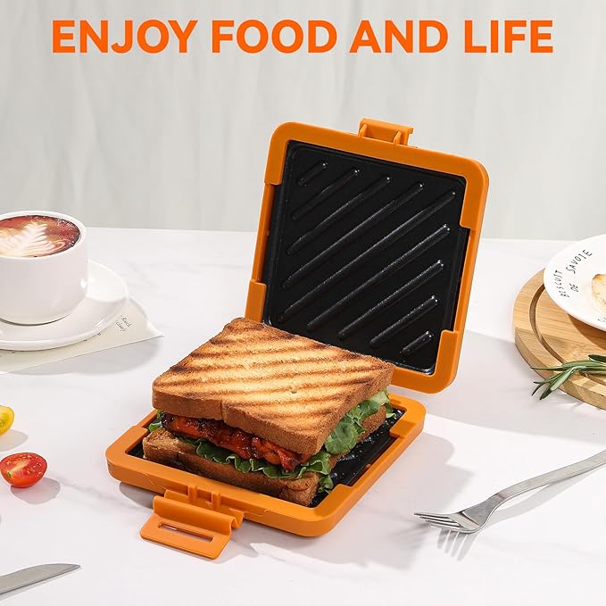 Microwave Toastie Sandwich Maker, Nonstick Plate Panini Maker, Versatile - Image 7