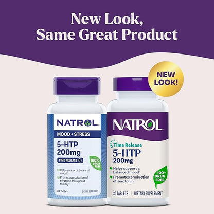 Natrol 5-HTP 200 mg, Time Release, Support a Balanced Mood, Dietary Supplement - Image 2