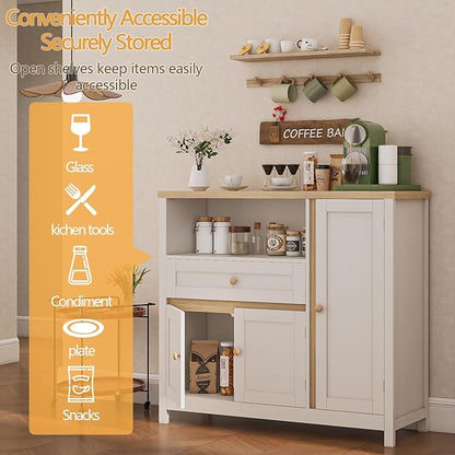 Storage Cabinet with Doors and Drawers, Kitchen Storage Cabinets，with Drawer - Image 4