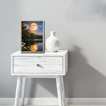 URVIP LED Glowing Photo Frame, 3D Starry-Sky Blue Moon Wall Art, 9x12 Inches - Image 5