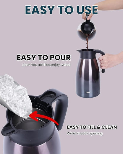 GiNT 2.2L / 74Oz Thermal Coffee Carafe, Insulated Stainless Steel Coffee Carafes - Image 7