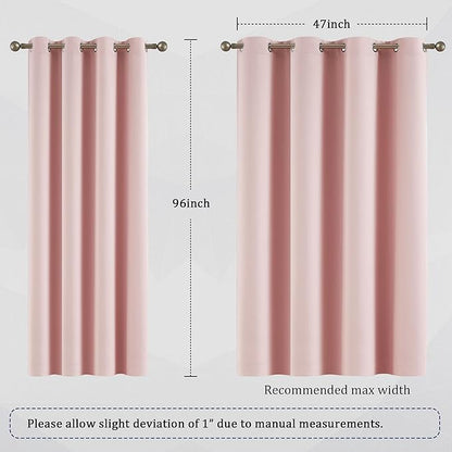 DUALIFE Baby Pink Curtains Panels - Image 6
