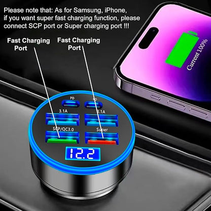 Super Fast Charge USB C Car Phone Charger Adapter 6 in 1 - Image 2