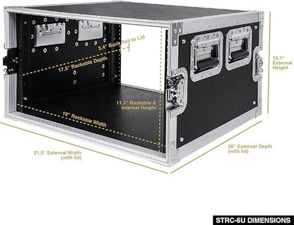 Sound Town 6U PA/DJ Rack/Road Case, - Image 6