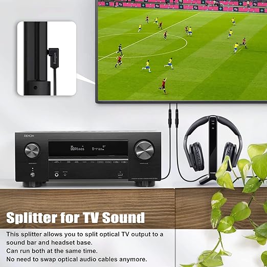 Bangun 90 Degree Optical Audio Splitter 1 in 2 Out, Digital Toslink Fiber - Image 3