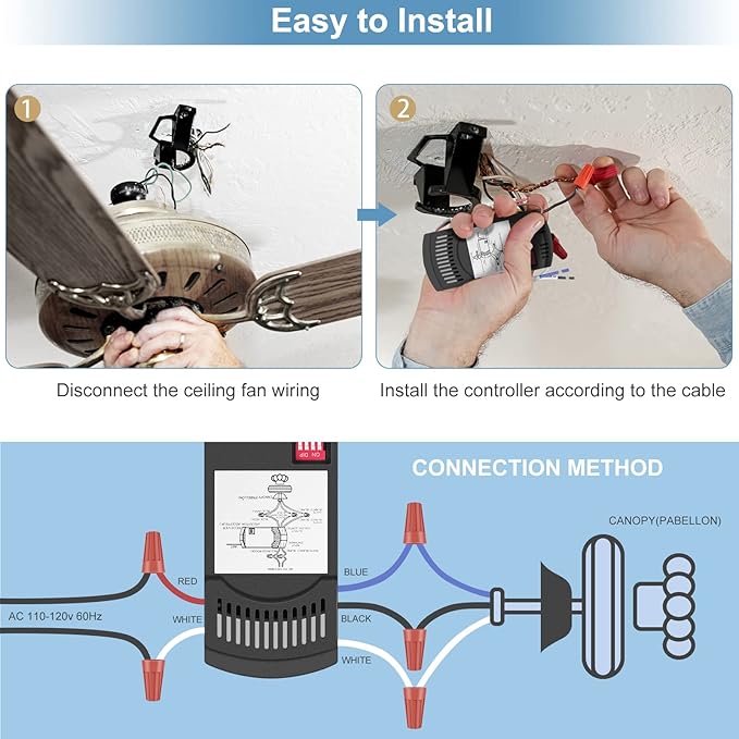 Universal Ceiling Fan Remote Control Kit Dimmable, Replacement - Image 4