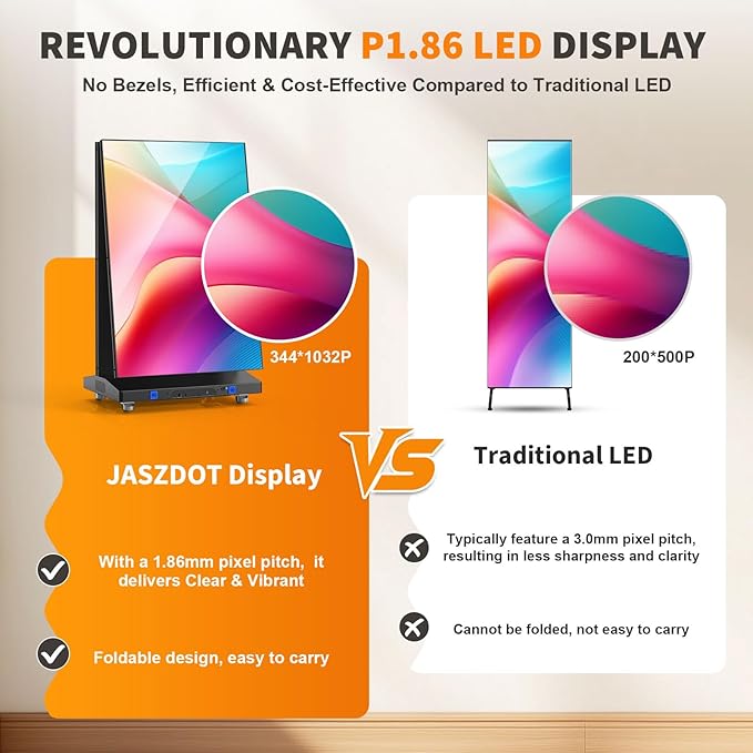 JASZDOT 80" Seamless Splicing LED Display, Foldable Poster Screen - Image 5