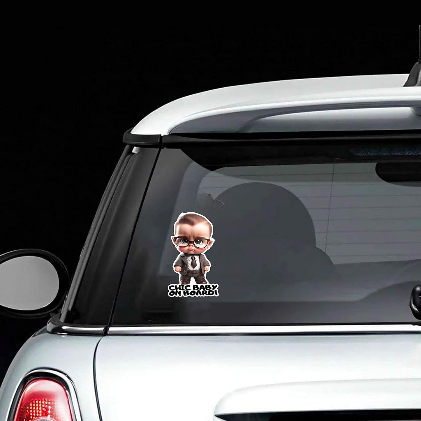 3D Baby on Board Sticker for Cars - New Generation - Chic Baby on Board - Large 7 Inches Safety Sign