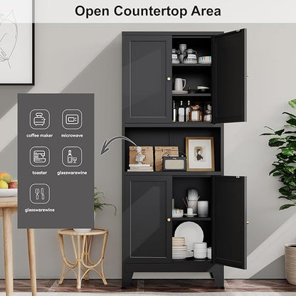 Metal Pantry Storage Cabinet, Microwave Stand - Image 5