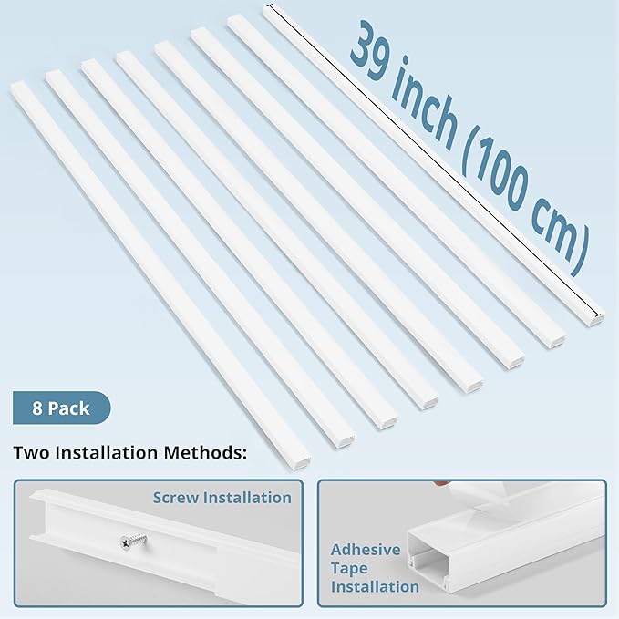 Cord Covers for Wires on Wall Extra-Long, 26.25ft TV Cord Hider Kit, Paintable - Image 3