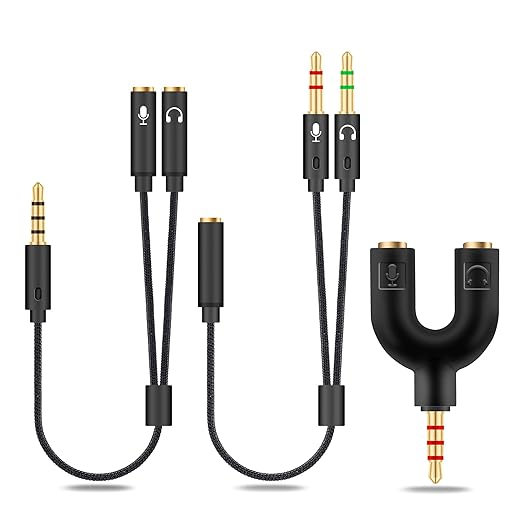 HIEbee 2 in 1 3.5mm Headphone Splitter Adapter Female to Male&Male to Female by Unknown