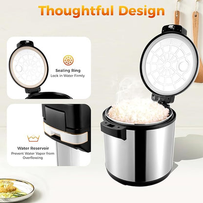 Commercial Rice Warmer, 19L/20Qt Electric Food Warmer, 110W Electric Soup - Image 6