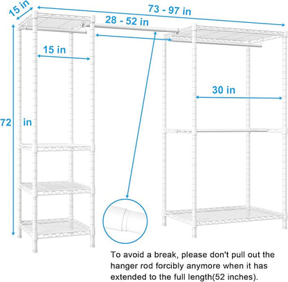 Ulif E10 Clothes Rack（With Stretchable Hanger Rod）Freestanding Clothing Racks - Image 2