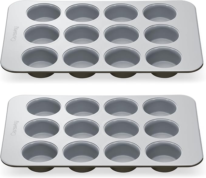 Caraway Non-Stick Ceramic 12-Cup Muffin Pan Duo by Caraway