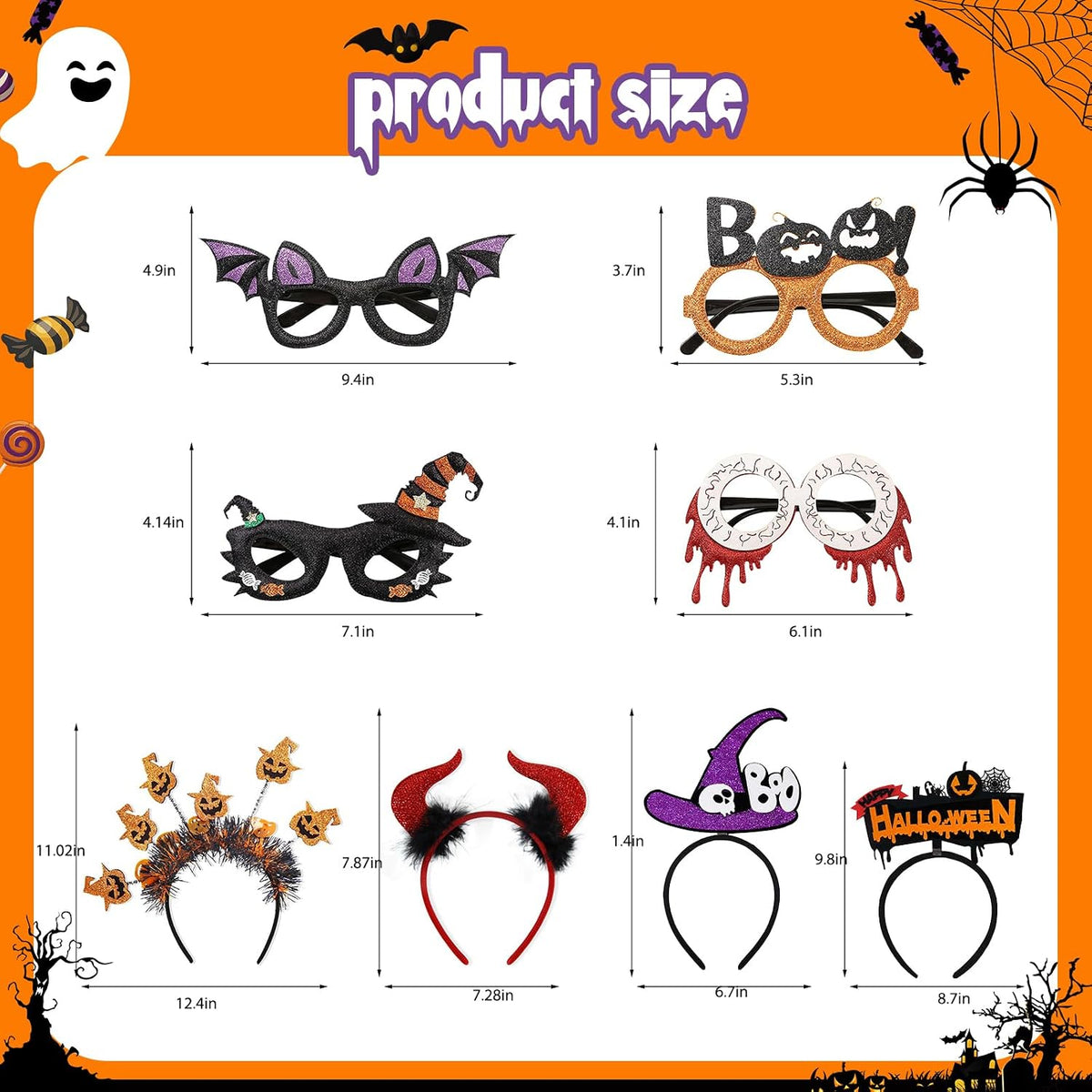 Halloween Headbands and Glasses Bulk, Party Favor Accessories for Adults Cost...