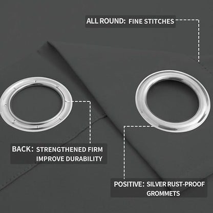 Easy-Going Blackout Curtains for Bedroom, Solid Thermal Insulated Grommet and - Image 4