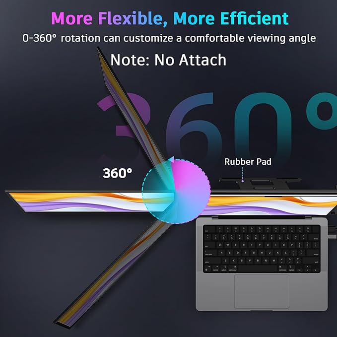 QQH Laptop Screen Extender, 15.6” Triple Portable Monitor - Image 7
