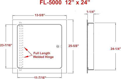 Premier 12x24 Universal Steel Flush Access Panel Door w/Screwdriver Latch - Image 4
