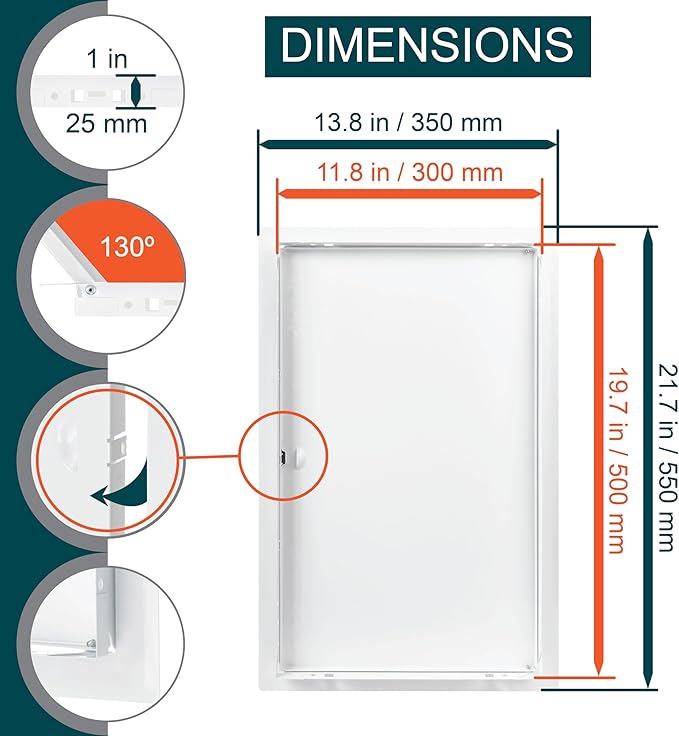 12" x 20" White Metal Access Panel. Service Shaft Door Panel. Plumbing - Image 2