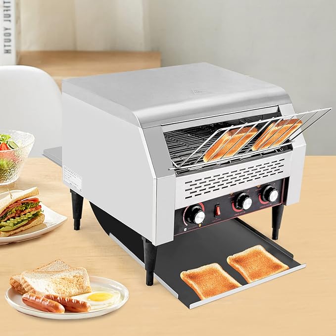 Commercial Conveyor Toaster-450 Slices/H, 2600W Stainless Steel Toasters - Image 3