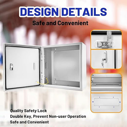 Outdoor Electrical Box 20 x 20 x 6''D NEMA 4X Enclosure Steel Box, Waterproof & - Image 4