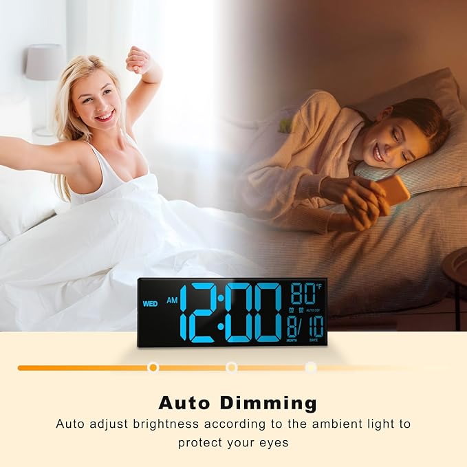 JALL 16" Large Digital Wall Mount Clock, Count Down Timer, Big LED, Temperature - Image 5