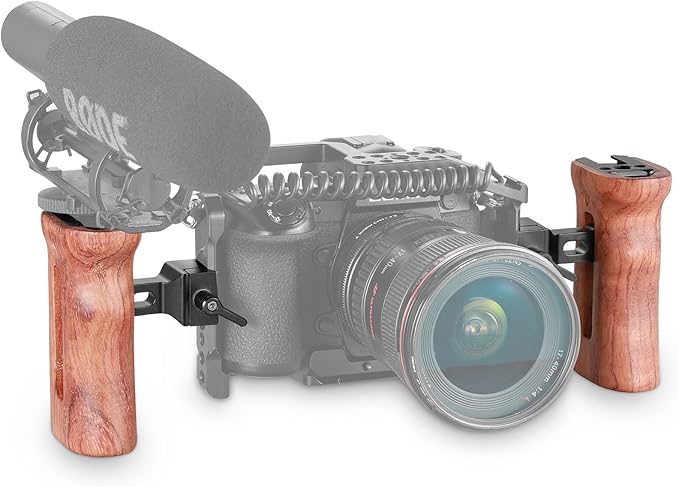 SmallRig Universal Side Wooden NATO Handle Grip DSLR Camera Cage w/Cold Shoe - Image 4