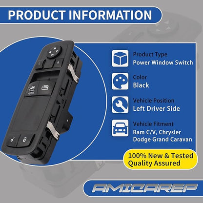 AMICAREP Master Power Window Switch Driver Side Compatible - Image 2