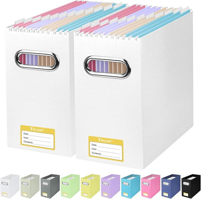 BALEINE File Organizer Box, Cardboard File Folder Organizer by BALEINE