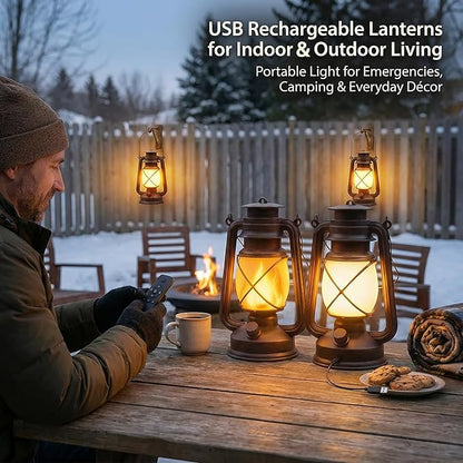 Lantern LED Battery Powered Camping Lamp Outdoor Hanging Rechargeable Lantern - Image 7