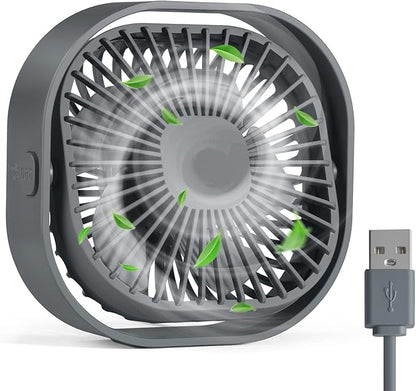 RJVW 4 Inch Small USB Desk Fan, 3-Speed Portable & 360°Rotatable Mini Cooling by RJVW