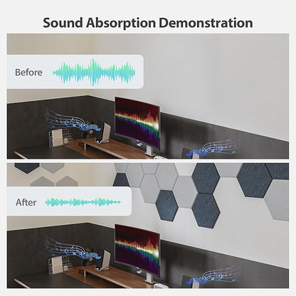 Amantech 12 Pack Acoustic Panels Self Adhesive Sound Proof Foam, High Density - Image 3