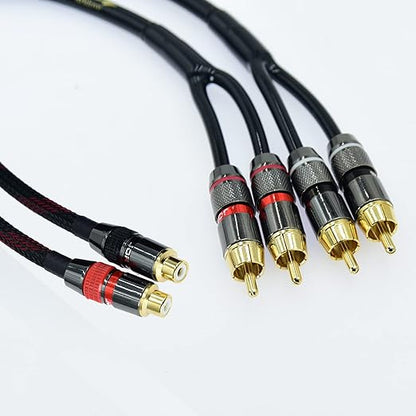 Arklove 25ft Shielded RCA Splitter Subwoofer Stereo Audio Video Cable 1 Female - Image 3