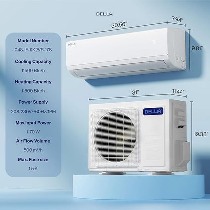 DELLA Econo Series 11500 BTU 115V Mini Split Air Conditioner, Works - Image 8