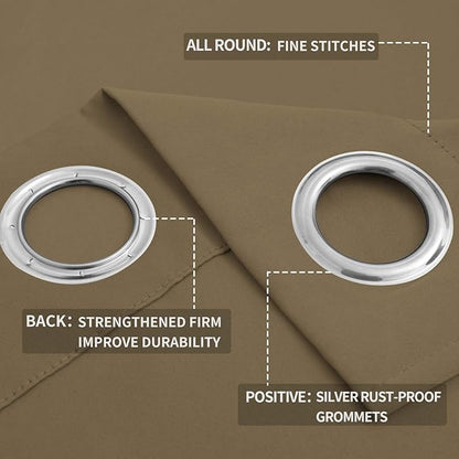 Easy-Going Blackout Curtains for Bedroom, Solid Thermal Insulated Grommet and - Image 4