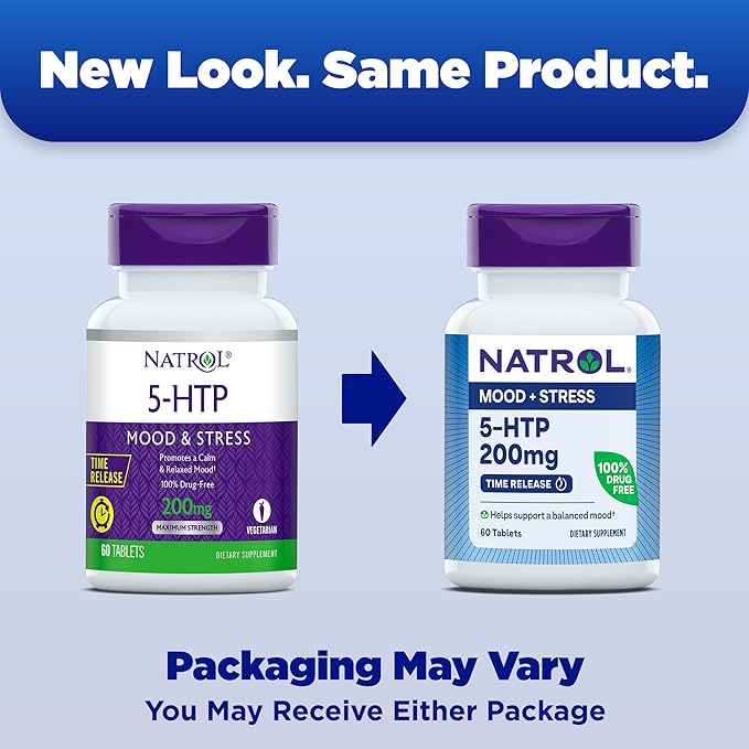 Natrol 5-HTP 200mg Dietary Supplement to Support a Balanced Mood, 60 Time - Image 2