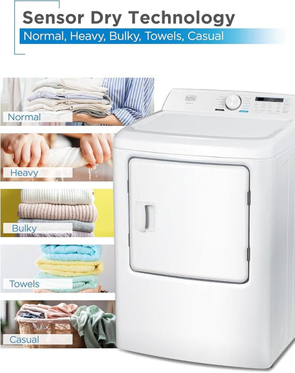 BLACK+DECKER 7.0 Cu. Ft. Front Load Dryer, Electric Clothes Dryer - Image 4