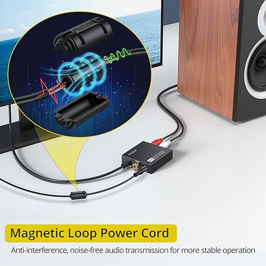 PROZOR 192KHz Digital to Analog Audio Converter, DAC Optical to Analog L/R RCA - Image 5