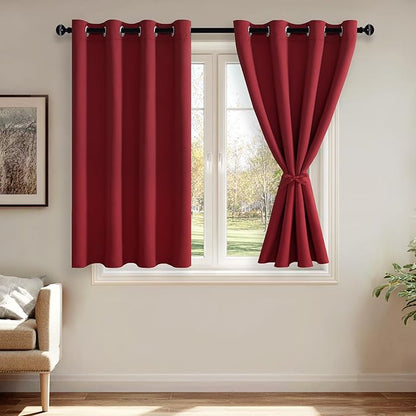 JIUZHEN Red Blackout Curtains by JIUZHEN