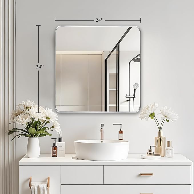 Fabuday Silver Wall Mirror for Bathroom - Image 3