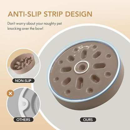 Ceramic 1.2 Cup Dog Raised Slow Feeder Set, Elevated Bowl - Image 3