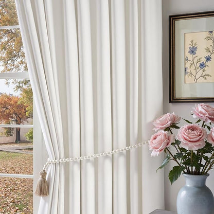 Lazzzy White Blackout Velvet Curtains - Image 3