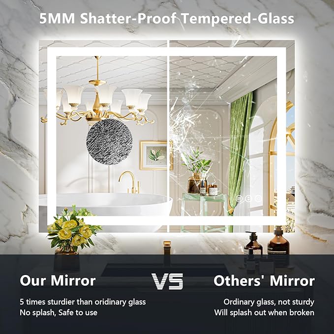 YEELAIT 55x40 Inch LED Bathroom Mirror - Image 6
