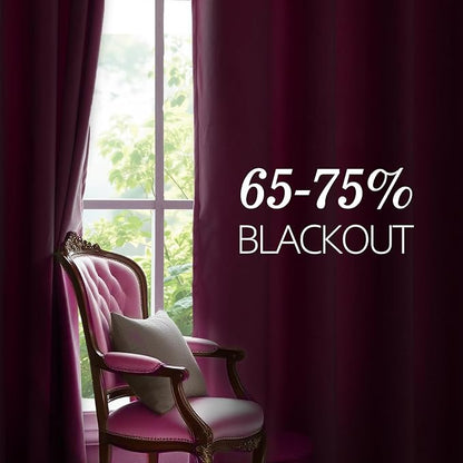 JIUZHEN Velvet Curtains 96 inches Blackout Curtains - Image 6