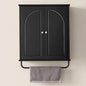 Bathroom Storage Cabinet with Adjustable Wood Shelves, Unique Arched Groove by Amellix